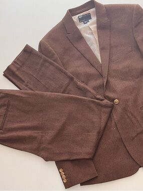 ASOS Brown Men’s Suit NWT, Matching Jacket (Sz 40) & Trousers (Sz 32/32) Wedding